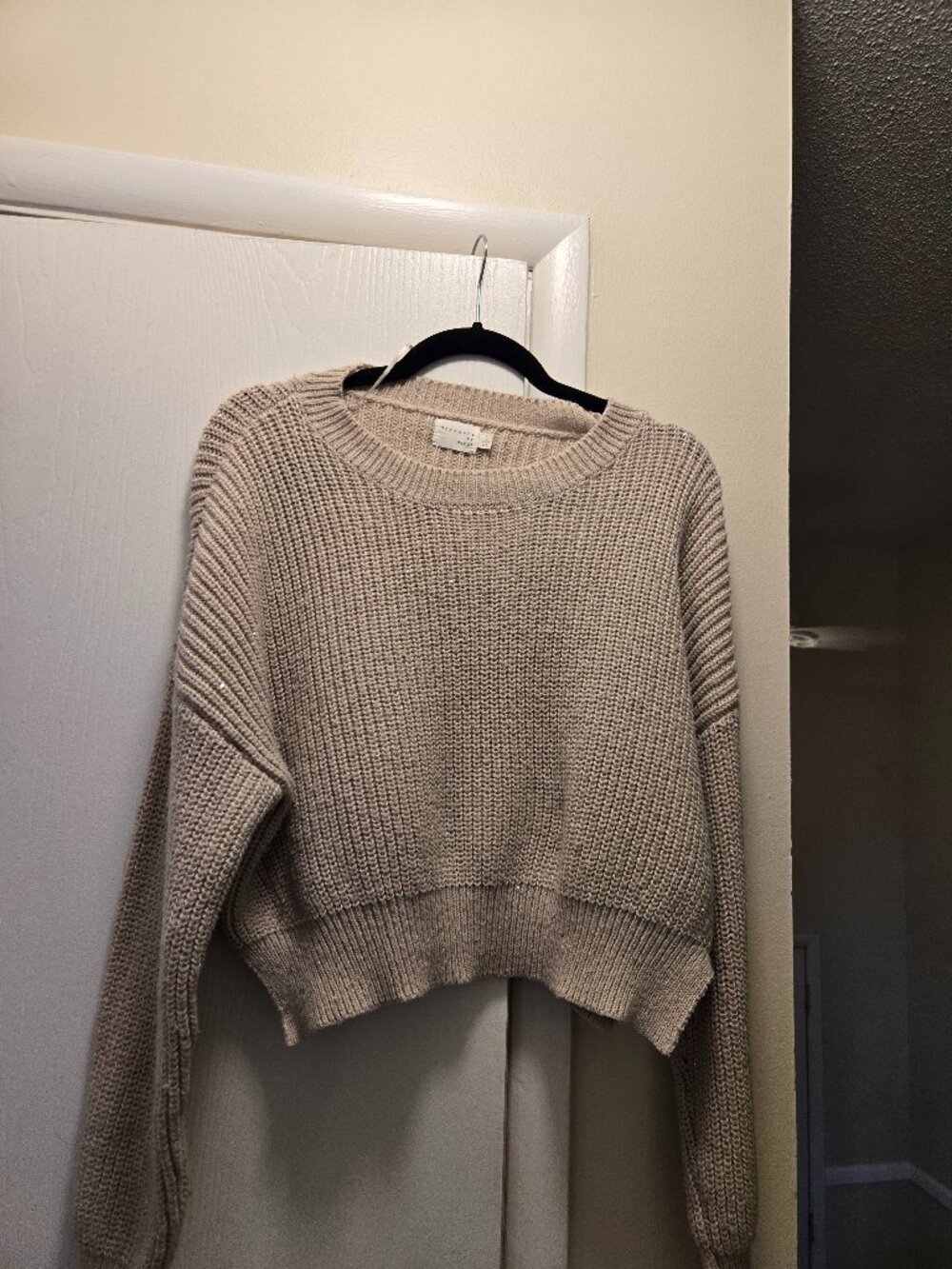 Cream Knitted Long Sleeve Sweater